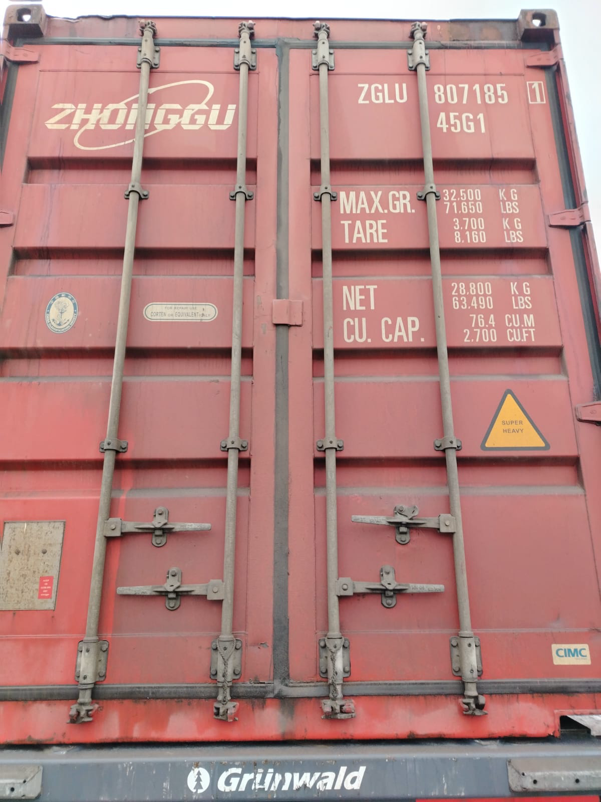 40′ HC Dry Container