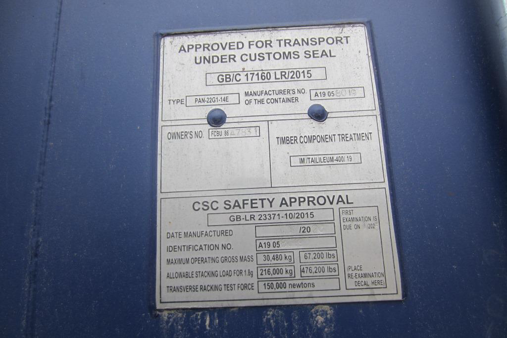 20′ Dry Container