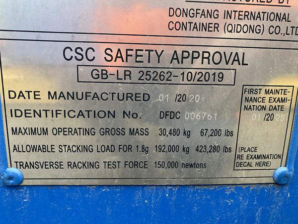 40′ Dry Container