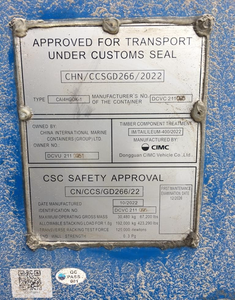 40′ HC Dry Container